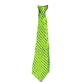 Corbata lentejuelas verde flúor 8x37 cm